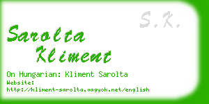 sarolta kliment business card